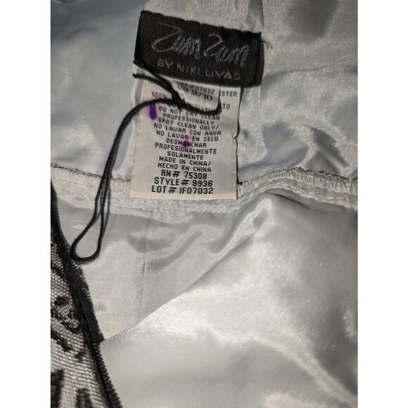 Vintage Y2K Zum Zum Strapless Formal Mini Dress Black Gray Glitter Sequins - Picture 7 of 9